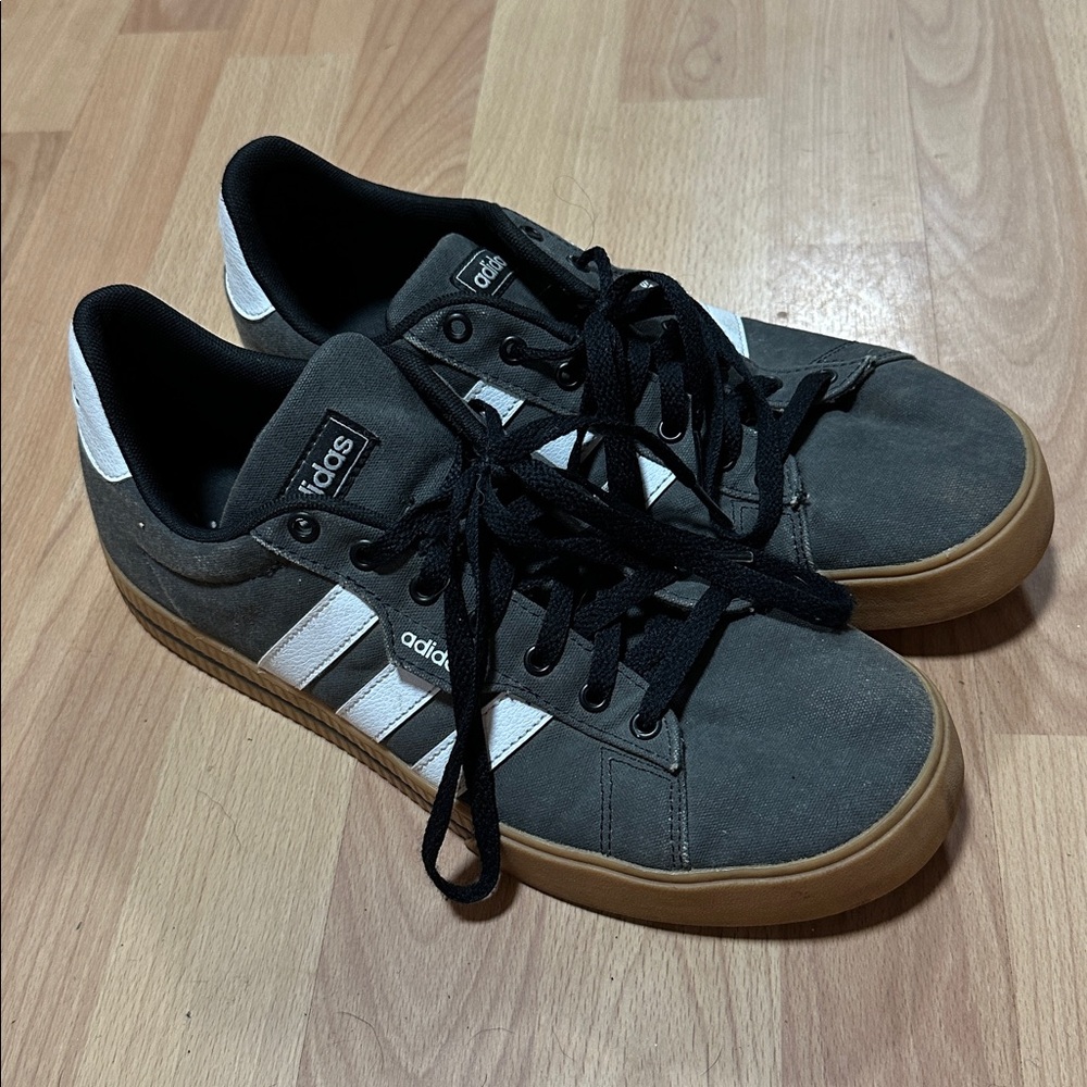 Adidas Charcoal Sneakers with White Accents